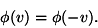 \begin{displaymath}\phi(v)=\phi(-v). \end{displaymath}