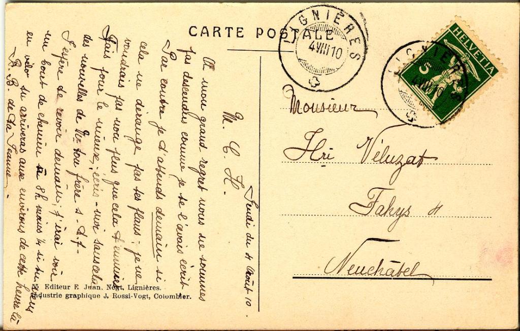 Back of post card