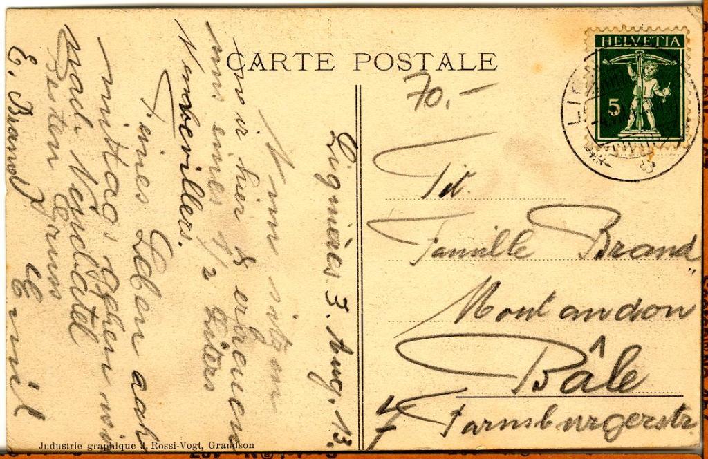 Back of post card