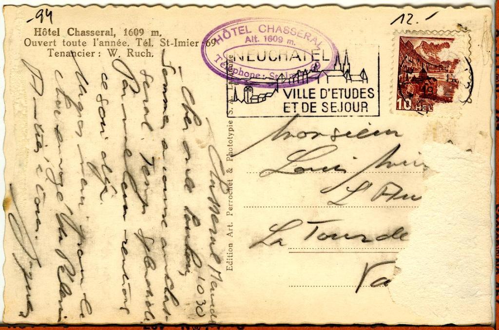 Back of post card