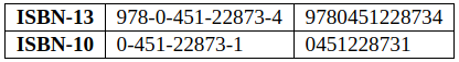 ISBN-13 and ISBN-10 representations